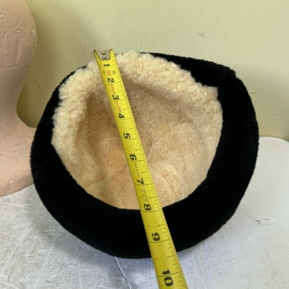 Vintage Shearling Bucket Rimmed Hat Sheepskin Fur Cozy Warm Leather Custom Fur - Picture 10 of 13